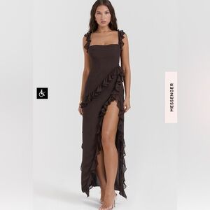 House of CB Ariela dress in color espresso